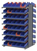 39H688 Pick Rack, 2-Sided, 39 in D, 84 Blue Bins