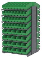 39H690 Pick Rack, 2-Sided, 39 in D, 104 Green Bins