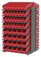 39H691 Pick Rack, 2-Sided, 39 in D, 104 Red Bins