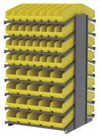 39H694 Pick Rack, 2-Sided, 39 in D, 104 Ylw Bins