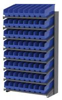 39H695 Pick Rack, 1-Sided, 18 in D, 64 Blue Bins