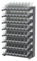 39H698 Pick Rack, 1-Sided, 18 in D, 64 Clear Bins