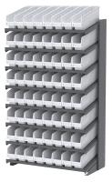 39H699 Pick Rack, 1-Sided, 18 in D, 64 White Bins