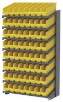 39H701 Pick Rack, 1-Sided, 18 in D, 64 Yellow Bins