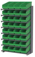 39H703 Pick Rack, 1-Sided, 18 in D, 32 Green Bins