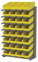 39H707 Pick Rack, 1-Sided, 18 in D, 32 Yellow Bins