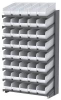 39H712 Pick Rack, 1-Sided, 18 in D, 40 White Bins