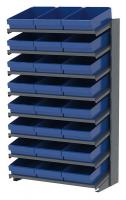 39H714 Pick Rack, 1-Sided, 18 in D, 24 Blue Bins