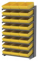 39H718 Pick Rack, 1-Sided, 18 in D, 24 Yellow Bins