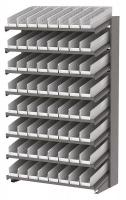 39H723 Pick Rack, 1-Sided, 18 in D, 72 White Bins