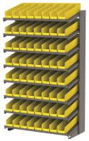 39H724 Pick Rack, 1-Sided, 18 in D, 72 Yellow Bins