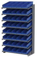 39H725 Pick Rack, 1-Sided, 18 in D, 48 Blue Bins