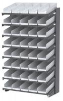 39H729 Pick Rack, 1-Sided, 18 in D, 48 White Bins