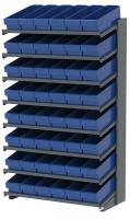 39H742 Pick Rack, 1-Sided, 18 in D, 48 Blue Bins