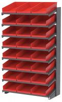 39H749 Pick Rack, 1-Sided, 18 in D, 24 Red Bins