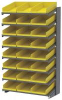 39H752 Pick Rack, 1-Sided, 18 in D, 24 Yellow Bins