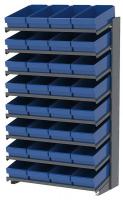 39H753 Pick Rack, 1-Sided, 18 in D, 32 Blue Bins