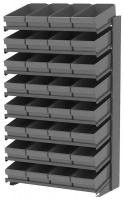 39H755 Pick Rack, 1-Sided, 18 in D, 32 Gray Bins