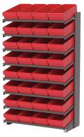 39H756 Pick Rack, 1-Sided, 18 in D, 32 Red Bins