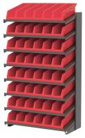 39H759 Pick Rack, 1-Sided, 18 in D, 10 Red Bins
