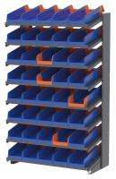 39H762 Pick Rack, 1-Sided, 18 in D, 48 Blue Bins