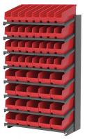 39H765 Pick Rack, 1-Sided, 18 in D, 52 Red Bins