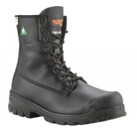 39J026 Work Boots, 8 In., Steel Toe, Blk, 10, PR