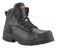 39J038 Work Boots, 6 In., Steel Toe, Blk, 9.5, PR