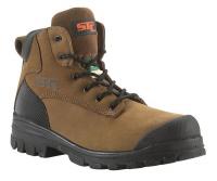 39J057 Work Boots, 6 In., Steel Toe, Brn, 14, PR