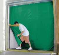 39J504 Truck Curtain, Insulated, 8W x 8H, Green