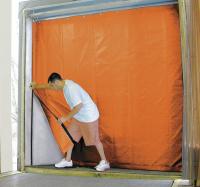 39J505 Truck Curtain, Insulated, 8W x 8H, Orange