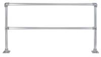 39K861 Safety Hand Rail Section, 8 Ft, Aluminum