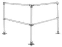 39K865 Safety Hand Rail Corner, 8 Ft, Aluminum