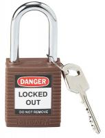 39N176 Lockout Padlock, KA, Brown, 1/4 In., PK6