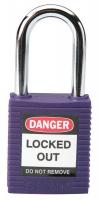 39N159 Lockout Padlock, KD, Purple, 1/4 In., PK6