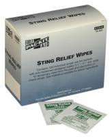 39N933 Sting Relief Wipes, 4-1/8 x 2-1/4 x 5 in.