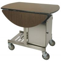 39T788 Tri-Fold Room Service Table, Oval, 36 In