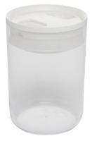 39T807 Rnd Storage Canister, 1qt, Clear/White, PK4