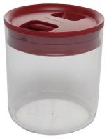39T808 Rnd Storage Canister, 1.6qt, Clear/Red, PK4