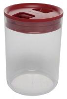 39T810 Rnd Storage Canister, 2.4qt, Clear/Red, PK4