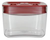 39T842 Sq Storage Canister, 1qt, Clear/Red, PK4