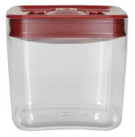39T845 Sq Storage Canister, 1.5qt, Clear/Red, PK4