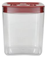 39T851 Sq Storage Canister, 3qt, Clear/Red, PK4