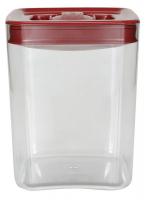 39T854 Sq Storage Canister, 3.5qt, Clear/Red, PK4