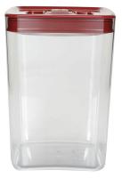 39T857 Sq Storage Canister, 4.5qt, Clear/Red, PK4