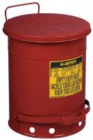 3AD94 Oily Waste Can, 10 Gal., Steel, Red