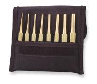3AET9 Brass Drive Pin Punch Set, 4 In, 8 Pc
