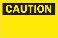 1M128 Caution Sign, 10 x 14In, BK/YEL, AL, BLK