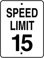 6CFG7 Traffic Sign, 24 x 18In, BK/WHT, SP LIM 15