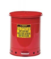 3AL71 Oily Waste Can, 14 Gal., Steel, Red
